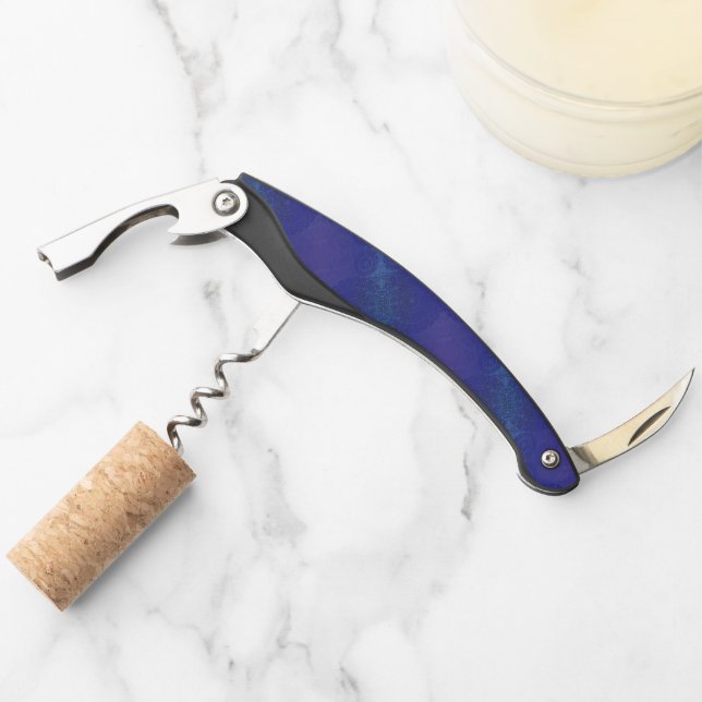 Acceptance | Blue Indigo Violet Boho Medallions Corkscrew (Front)