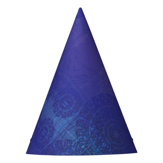 Acceptance | Blue Indigo Violet Boho Medallions Party Hat (Front)
