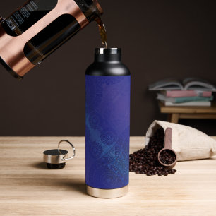 Acceptance   Blue Indigo Violet Boho Medallions Water Bottle