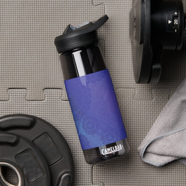 Acceptance | Blue Indigo Violet Boho Medallions Water Bottle (Gym)