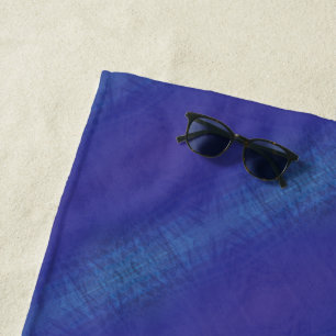 Acceptance   Blue Indigo Violet Shibori Pattern Beach Towel