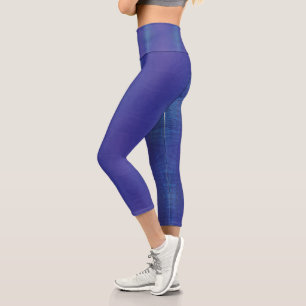 Acceptance   Blue Indigo Violet Shibori Pattern Capri Leggings