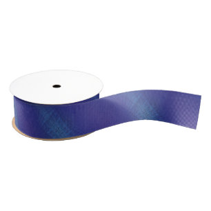 Acceptance   Blue Indigo Violet Shibori Pattern Grosgrain Ribbon