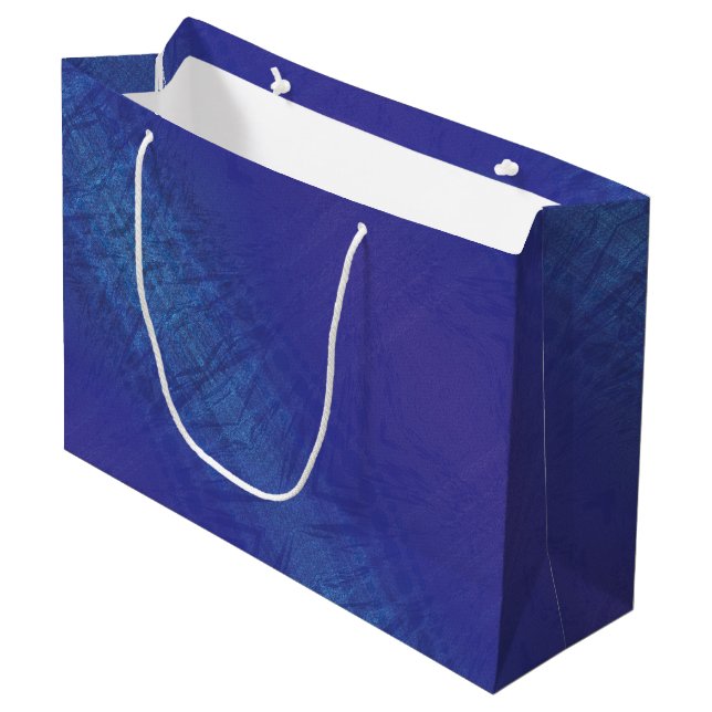 Acceptance | Blue Indigo Violet Shibori Pattern Large Gift Bag (Front Angled)