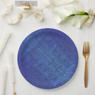 Acceptance | Blue Indigo Violet Shibori Pattern Paper Plate