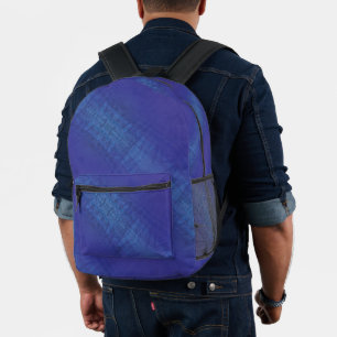 Acceptance Blue Indigo Violet Shibori Pattern Printed Backpack