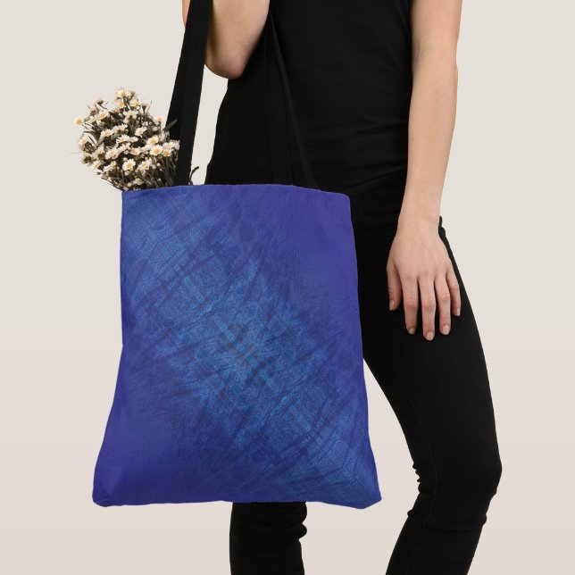 Acceptance | Blue Indigo Violet Shibori Pattern Tote Bag (Close Up)