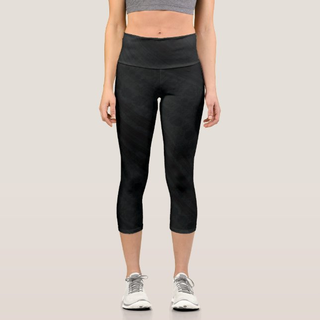 Acceptance | Dark Eclectic Texture Capri Leggings (Front)