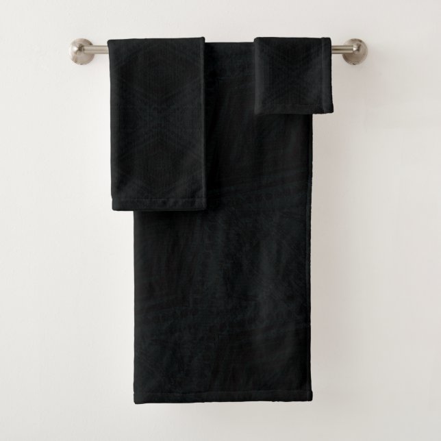 Acceptance | Dark Geometric Texture Bath Towel Set (Insitu)