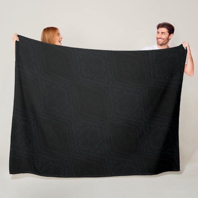 Acceptance | Dark Geometric Texture Fleece Blanket (In Situ)