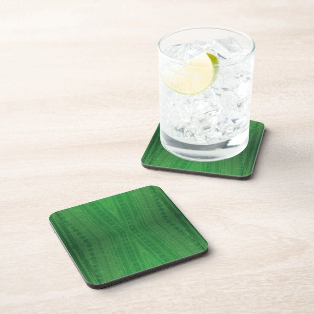 Acceptance | Green Eclectic Boho Pattern Coaster (Right Side)