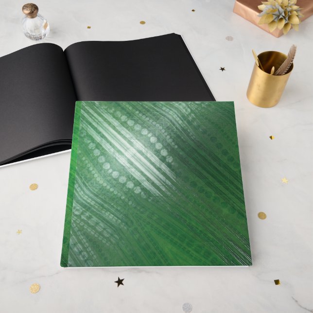 Acceptance | Green Eclectic Boho Pattern Guest Book (Front Open)