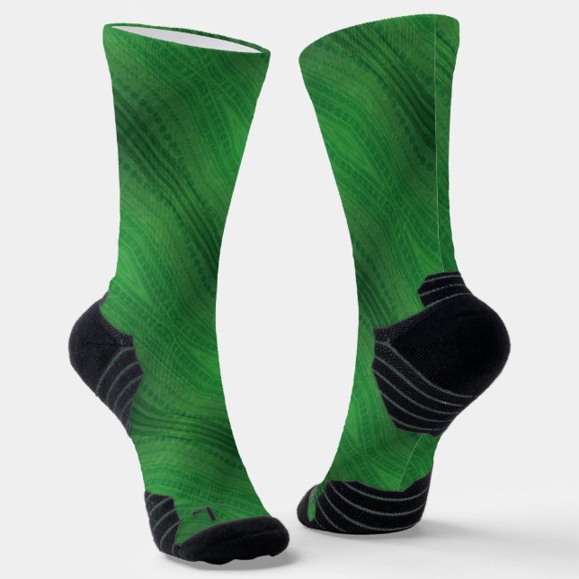 Acceptance | Green Eclectic Boho Pattern Socks (Angled)