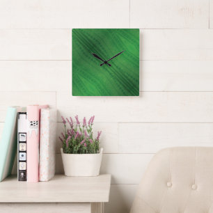 Acceptance   Green Eclectic Boho Pattern Square Wall Clock