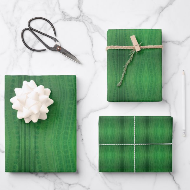 Acceptance | Green Eclectic Boho Pattern Wrapping Paper Sheet (Front)