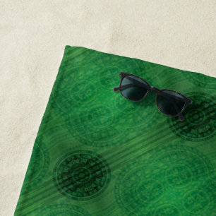 Acceptance Green Meditation Medallions Beach Towel