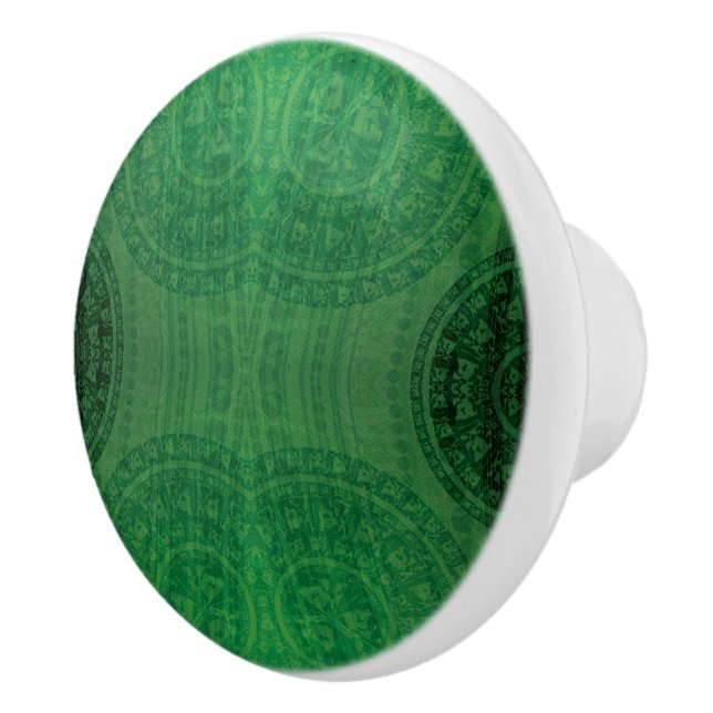 Acceptance | Green Meditation Medallions Ceramic Knob (Right)