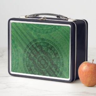Acceptance   Green Meditation Medallions Metal Lunch Box