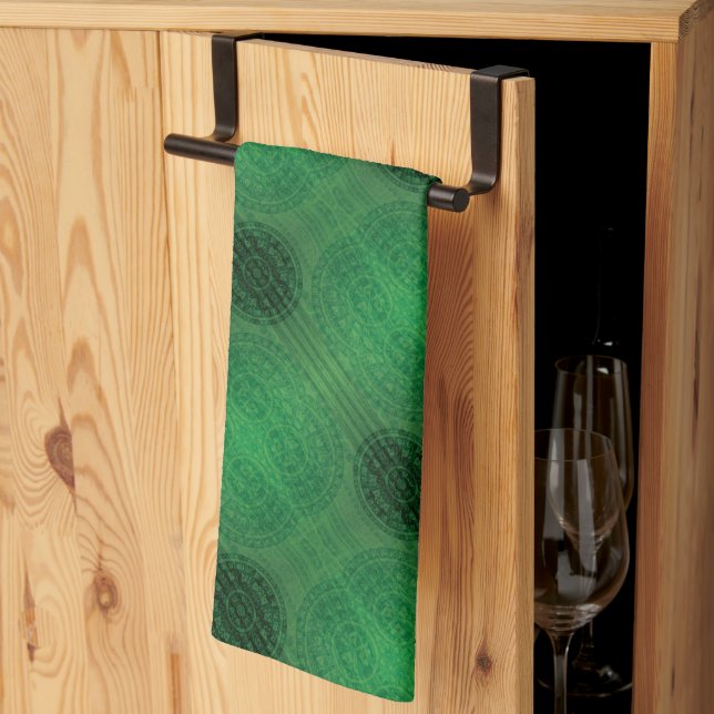 Acceptance | Green Meditation Medallions Tea Towel (Thirds Fold)