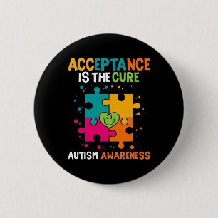Acceptance Is The Cure Autism Awareness  6 Cm Round Badge