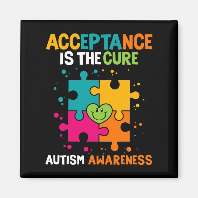 Acceptance Is The Cure Autism Awareness  Magnet (Front)