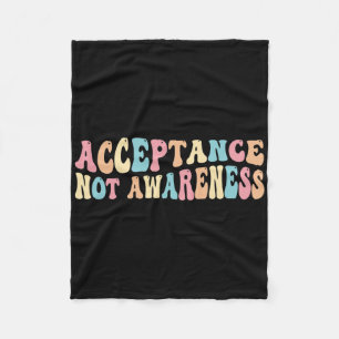 Acceptance Neurodiversity Autism Neurodivergent  Fleece Blanket