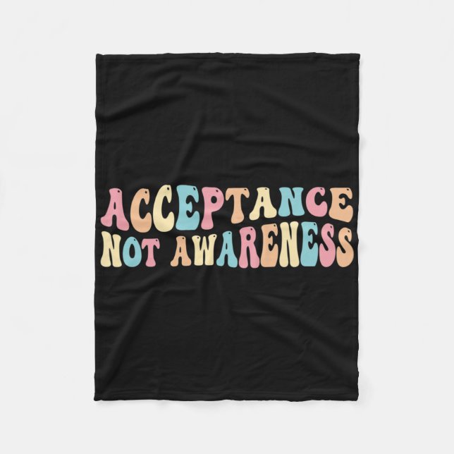 Acceptance Neurodiversity Autism Neurodivergent  Fleece Blanket (Front)