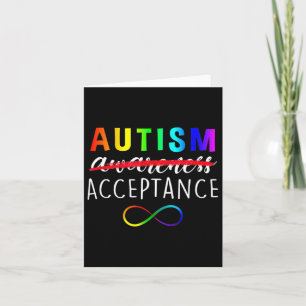 Acceptance Not Awareness Funny Red Instead Autism  Card