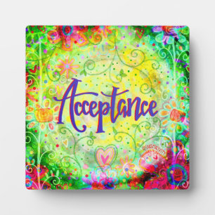 Acceptance Pretty Floral Inspirivity Easel Plaque
