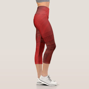 Acceptance   Red Eclectic Boho Pattern Capri Leggings