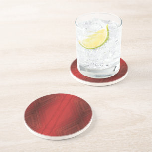 Acceptance   Red Eclectic Boho Pattern Coaster
