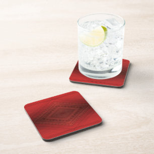 Acceptance   Red Eclectic Boho Pattern Coaster