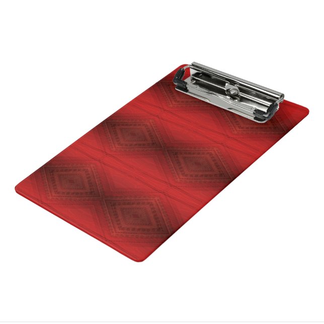 Acceptance | Red Eclectic Boho Pattern Mini Clipboard (Angled3)