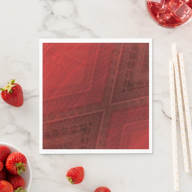 Acceptance | Red Eclectic Boho Pattern Napkin (Insitu)