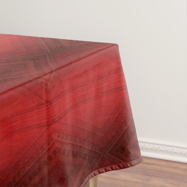Acceptance | Red Eclectic Boho Pattern Tablecloth (In Situ)