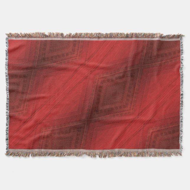 Acceptance | Red Eclectic Boho Pattern Throw Blanket (Front)