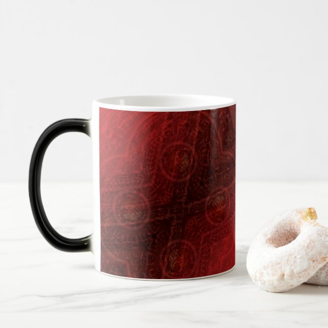 Acceptance | Red Meditation Medallions Magic Mug (With Donut)