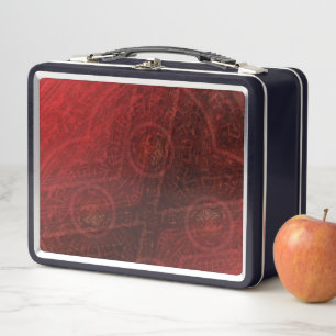 Acceptance Red Meditation Medallions Metal Lunch Box