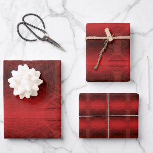 Acceptance   Red Meditation Medallions Wrapping Paper Sheet