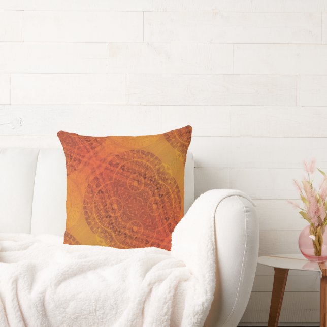 Acceptance | Red Orange Yellow Boho Medallions Cushion (Couch)
