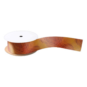 Acceptance   Red Orange Yellow Boho Medallions Satin Ribbon