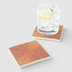Acceptance   Red Orange Yellow Boho Medallions Stone Coaster