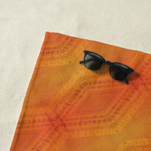 Acceptance   Red Orange Yellow Shibori Pattern Beach Towel