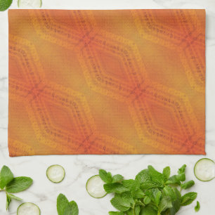 Acceptance   Red Orange Yellow Shibori Pattern Tea Towel