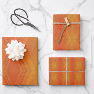 Acceptance   Red Orange Yellow Shibori Pattern Wrapping Paper Sheet