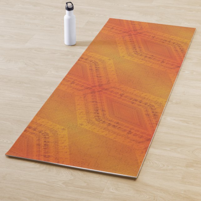 Acceptance | Red Orange Yellow Shibori Pattern Yoga Mat (In Situ)