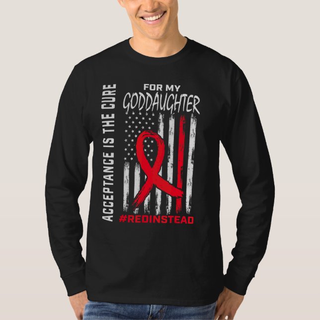 Acceptance Redinstead Red Instead Autism Goddaught T-Shirt (Front)