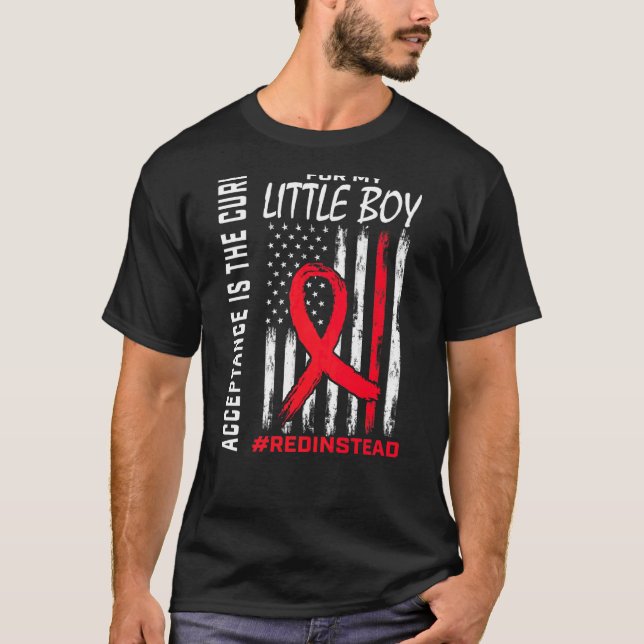 Acceptance Redinstead Wear Red Instead Autism Son  T-Shirt (Front)