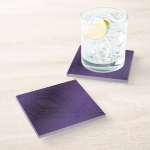 Acceptance   Violet Eclectic Boho Pattern Glass Coaster