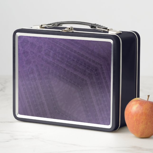 Acceptance | Violet Eclectic Boho Pattern Metal Lunch Box (In Situ)